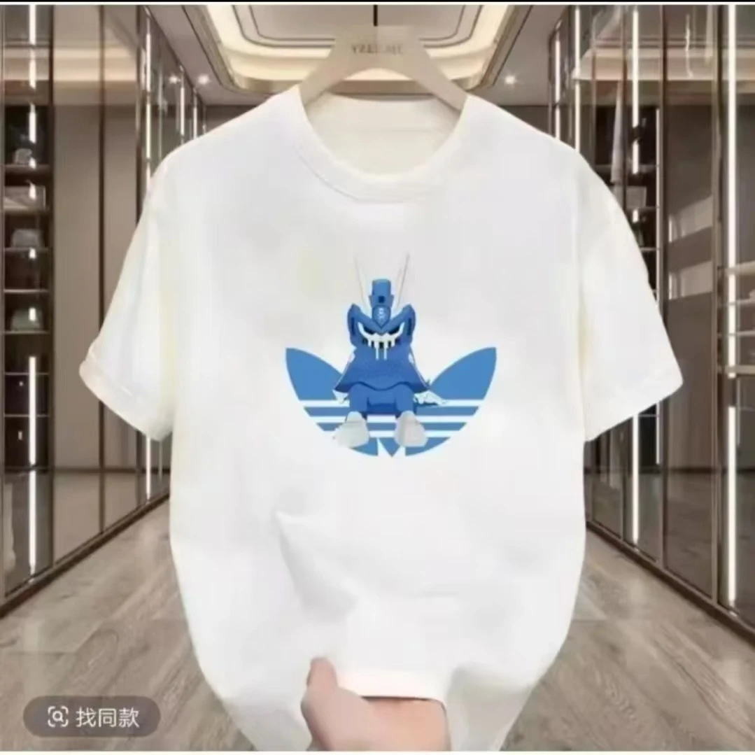 2025男装T恤宽松纯棉宽松型夏季短袖男款圆领情侣时尚休闲男士