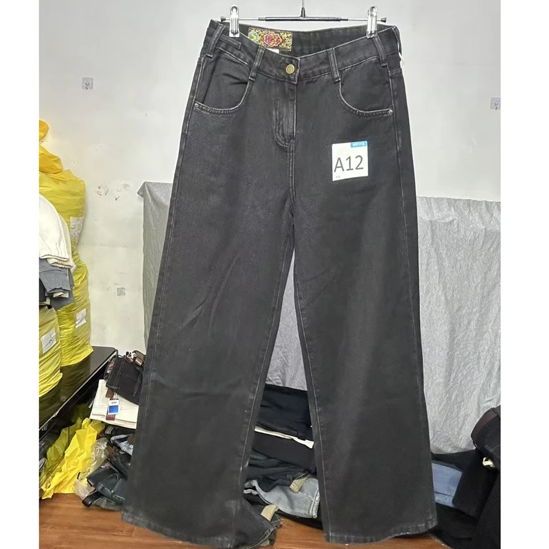 断码阔腿裤芭莎basha香港花牌宽松百搭加绒加厚直筒阔腿裤2025冬