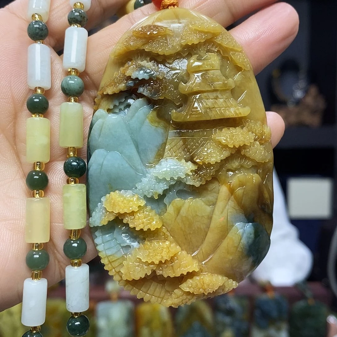 未镶嵌岫玉挂件吊坠