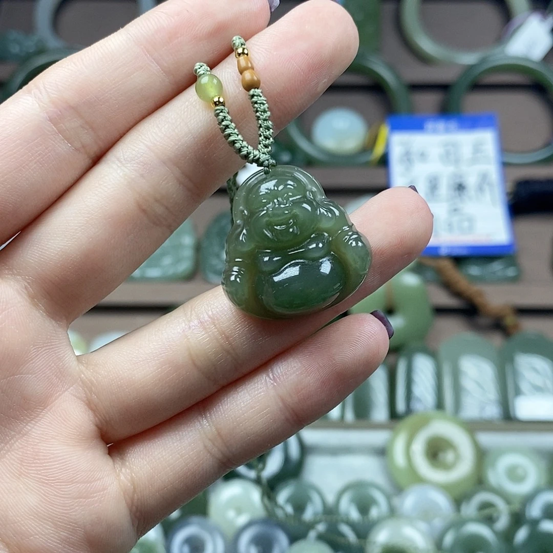 颈饰未镶嵌和田玉佛公25mm