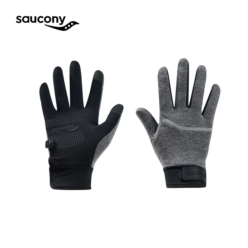 Saucony索康尼官方 手背羊毛面料魔术贴调节松紧运动手套