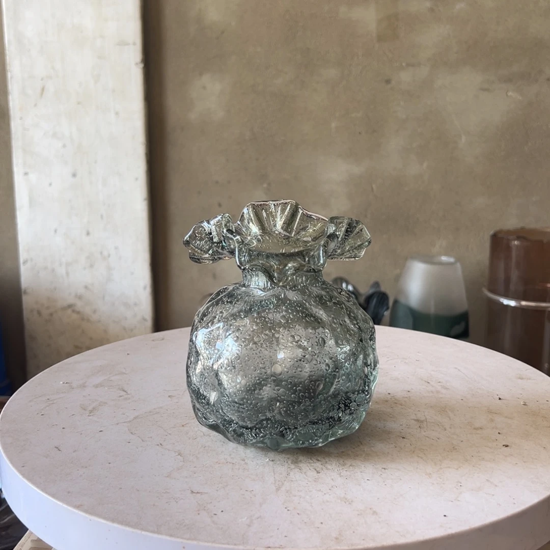 弘扬琉璃花器微瑕高度14
