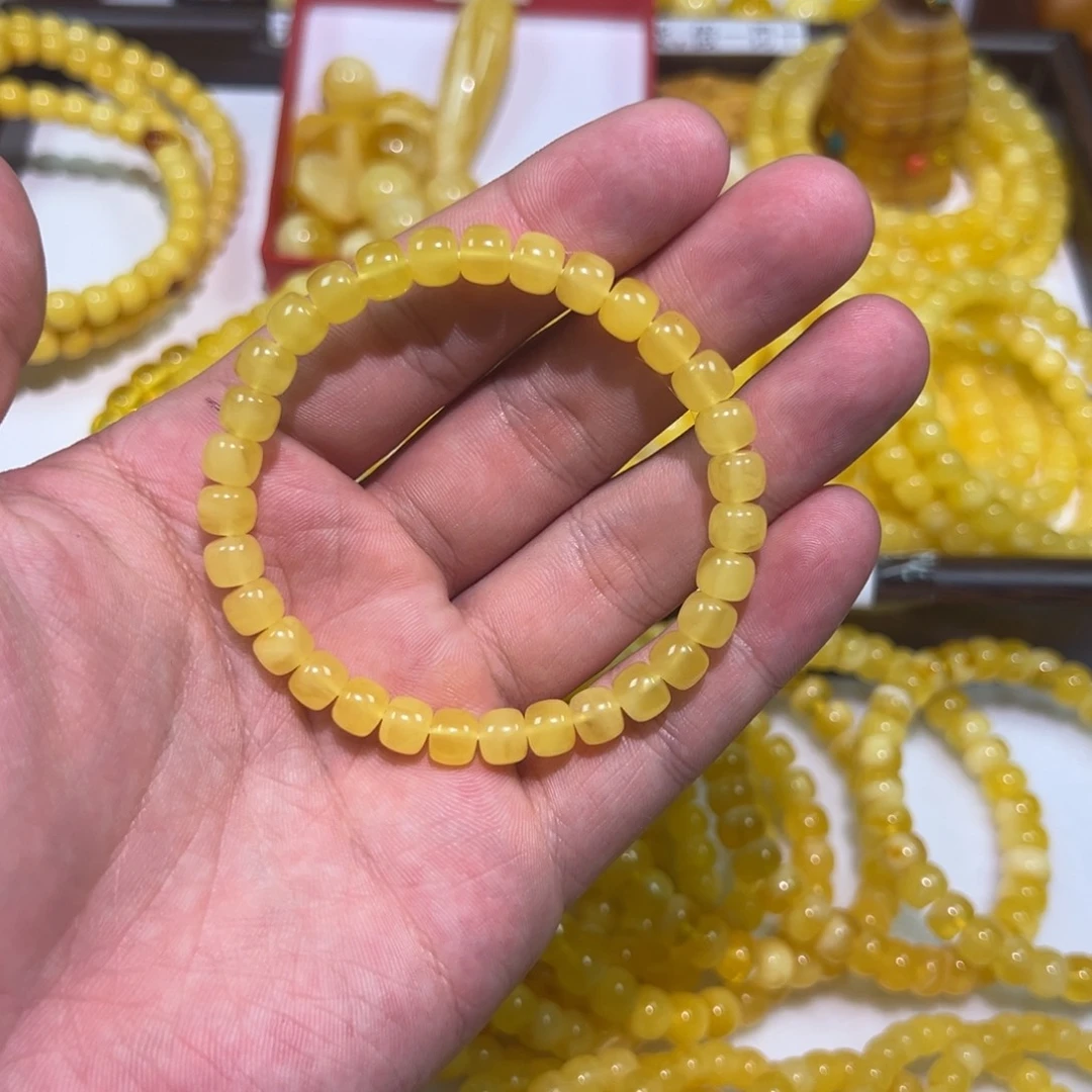 琥珀未镶嵌裸石手串 7.0mm
