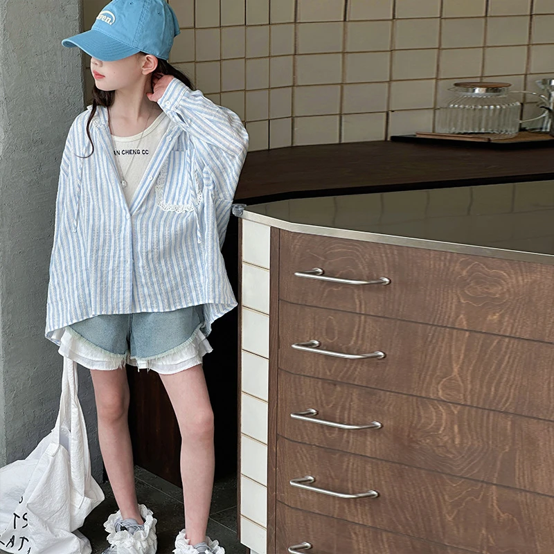 女童衬衫外套2025新款夏季薄款儿童衬衣女大童韩版防晒衣春秋ZL