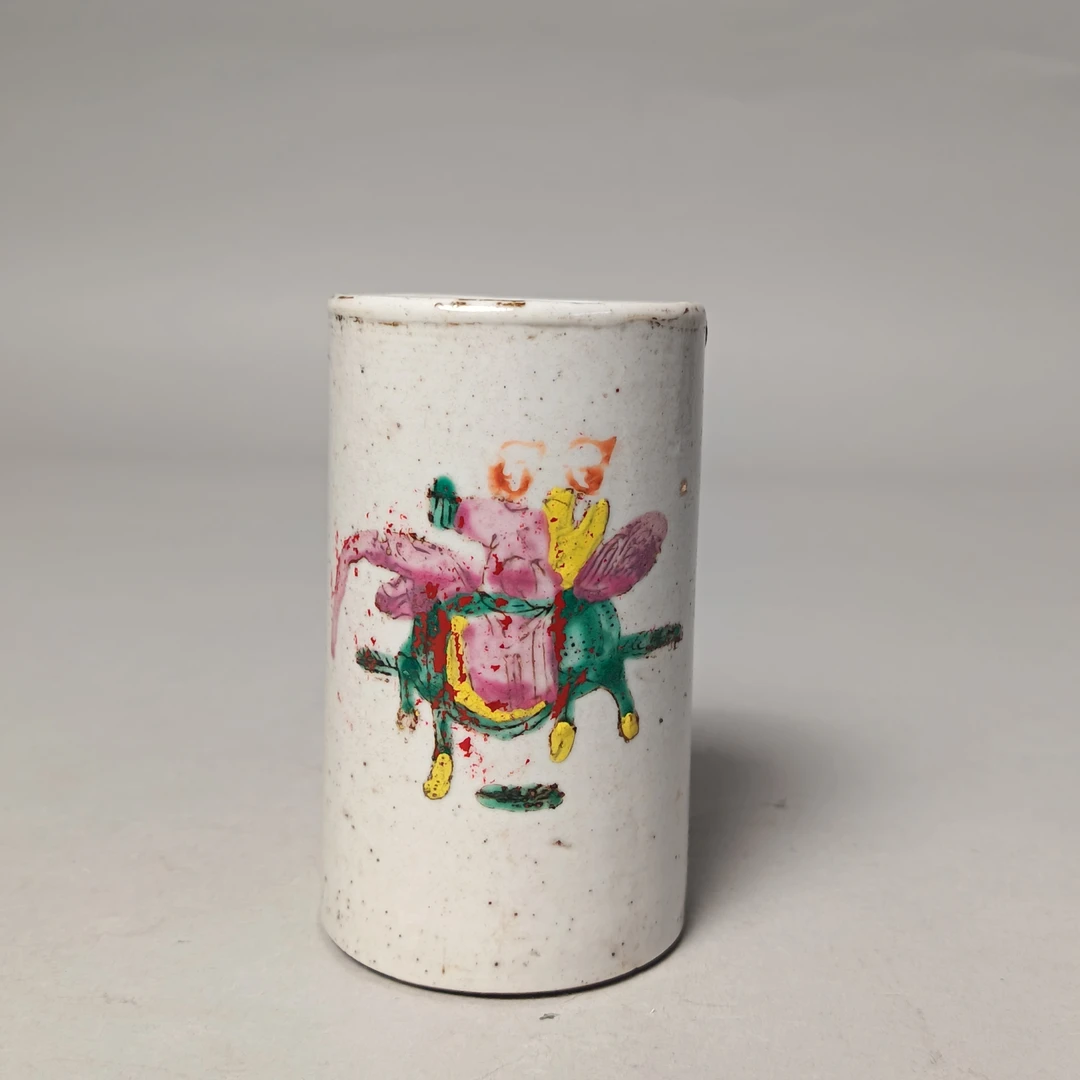 【010022748】清晚期 粉彩人物香筒