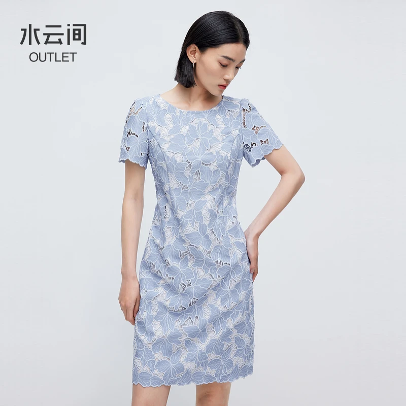 【连衣裙】水云间镂空蕾丝绣花连衣裙女装12420260