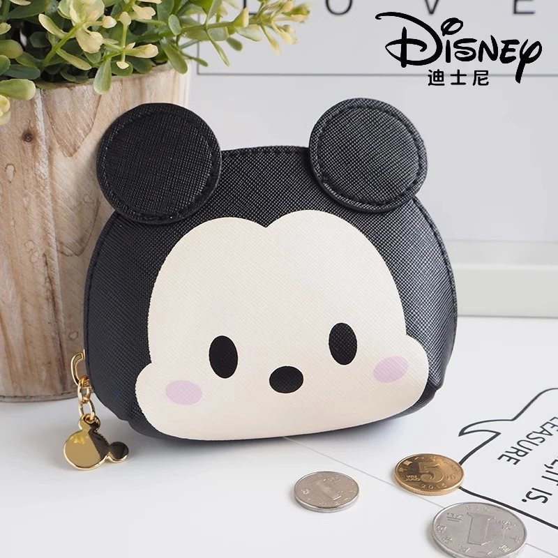 米妮米奇卡通零钱包迪士尼正版可爱创意钥匙收纳耳机卡包挂件学生