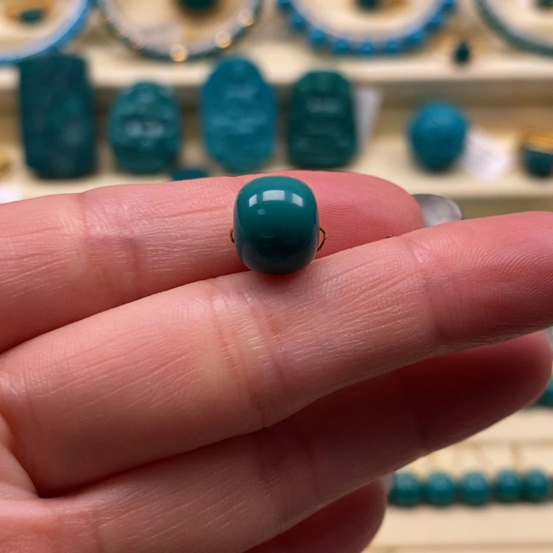 未镶嵌绿松石珠宝奇石直径10.2×8.7老型