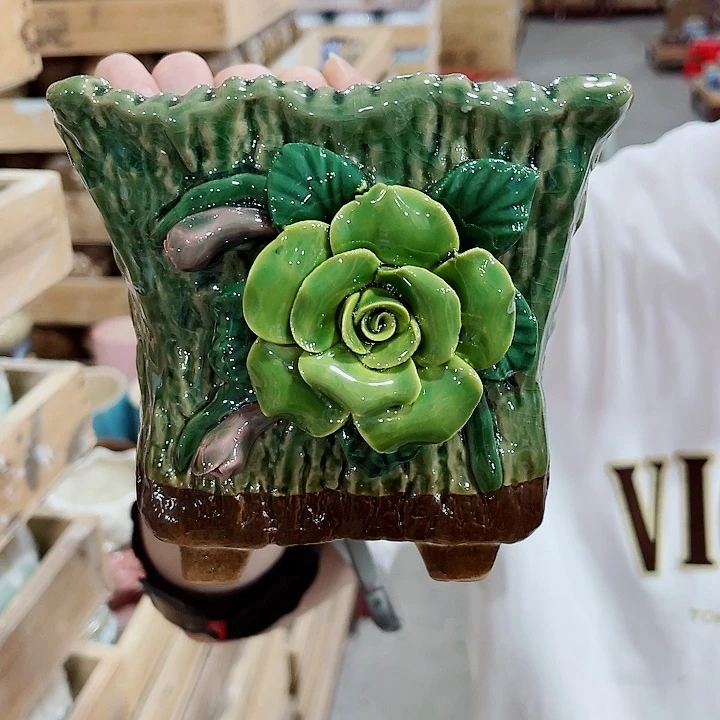 有孔，凑10元包邮陶瓷花盆发货！