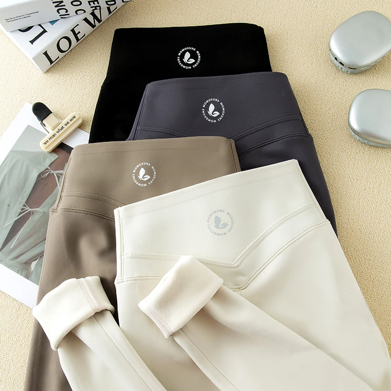 【加绒VV裤】秋冬款加绒加厚鲨鱼裤女高腰显瘦椰奶白收腹芭比打底裤