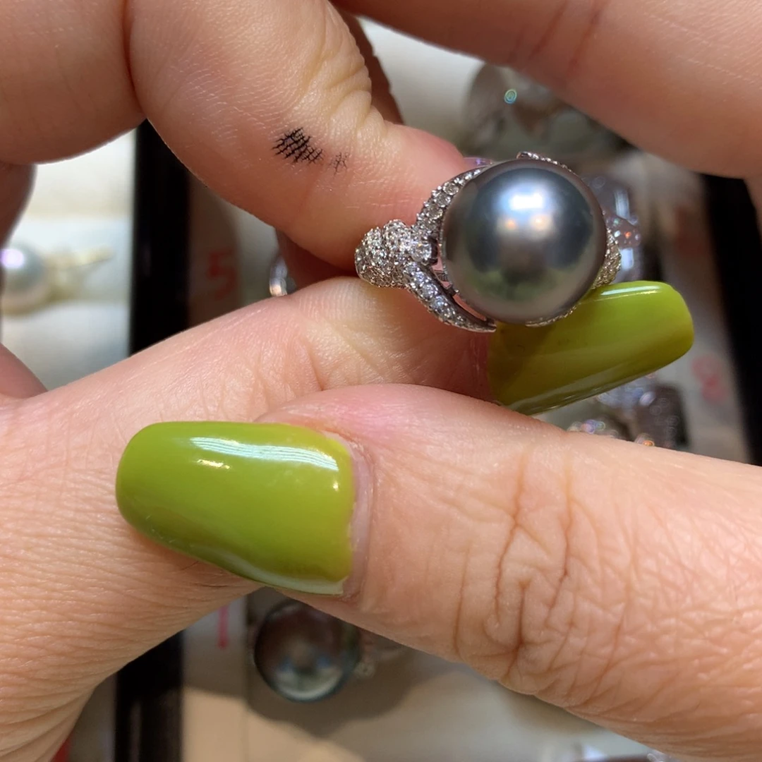 海水珍珠戒指银S925镶嵌