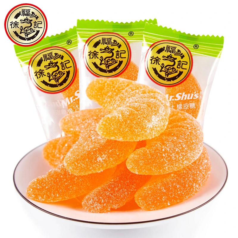 徐福记橘子软糖果汁橡皮糖大桔瓣糖老式糖果水果桔子糖过年零食