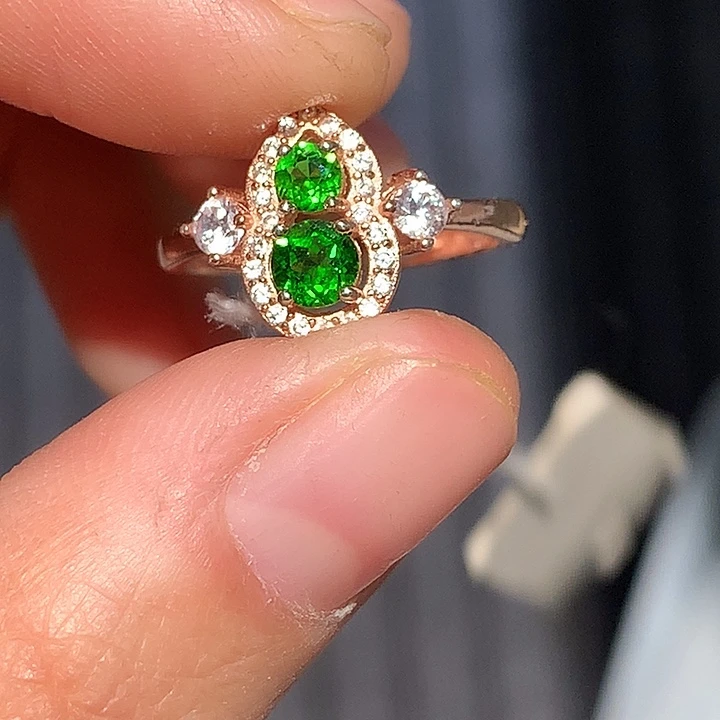 银S925镶嵌戒指透辉石