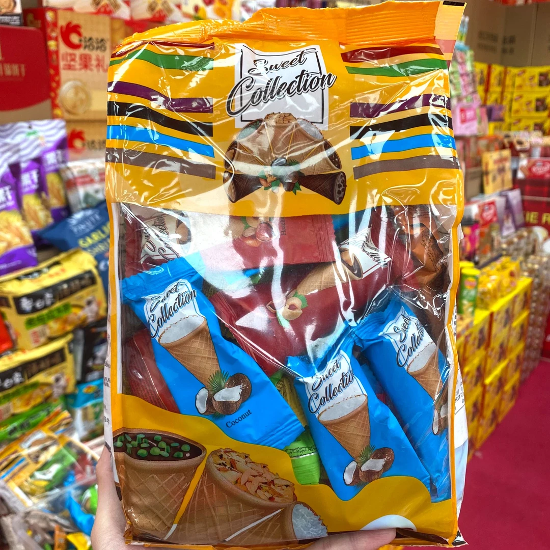 Swcct巧克力脆筒零食什锦味甜筒脆多口味独立包装即食休闲零食