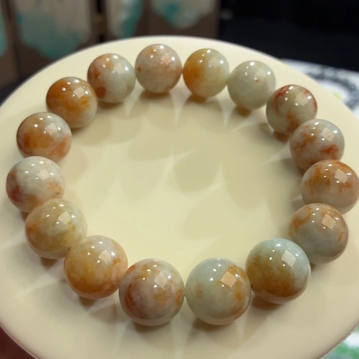 翡翠未镶嵌手链桂花糕卡13.6