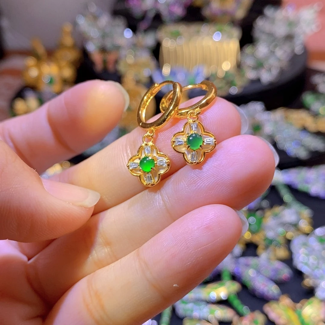 翡翠银S925镶嵌吊坠(不含链)