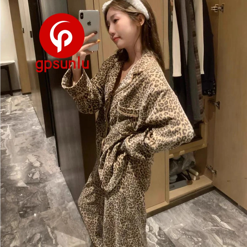 gpsunlu秋冬款薄绒睡衣女2026春秋新款高级感可外穿家居服套装