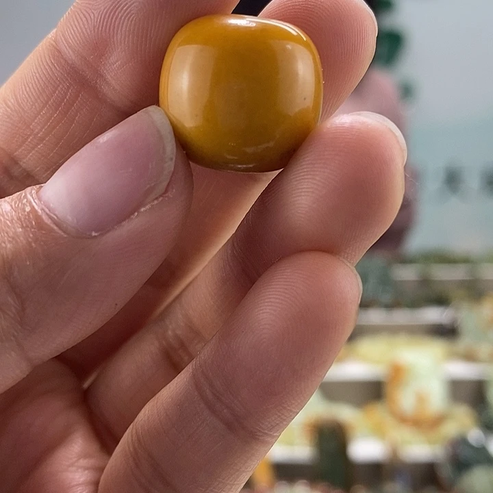 蛇纹石玉珠子未镶嵌太*