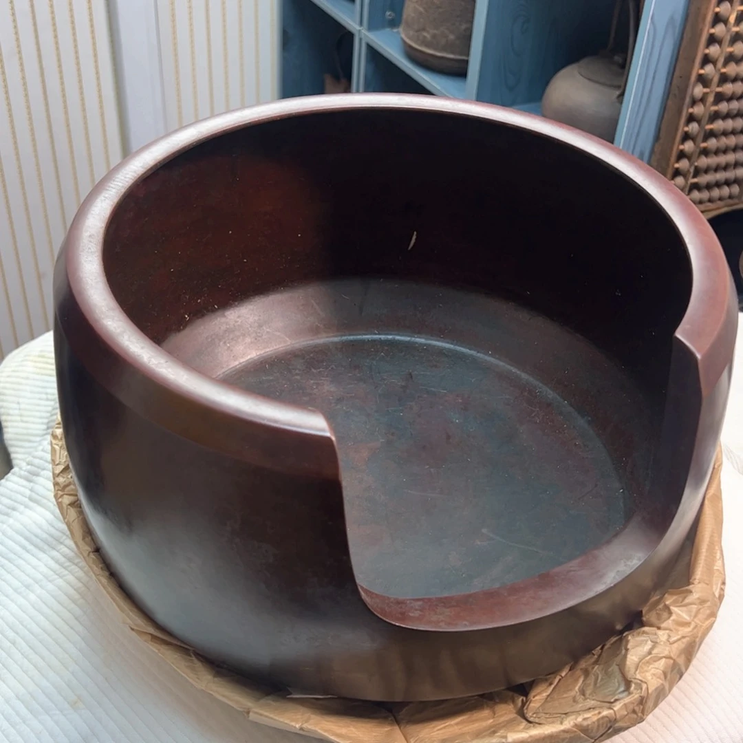 咚*铜火钵有盒子有划痕