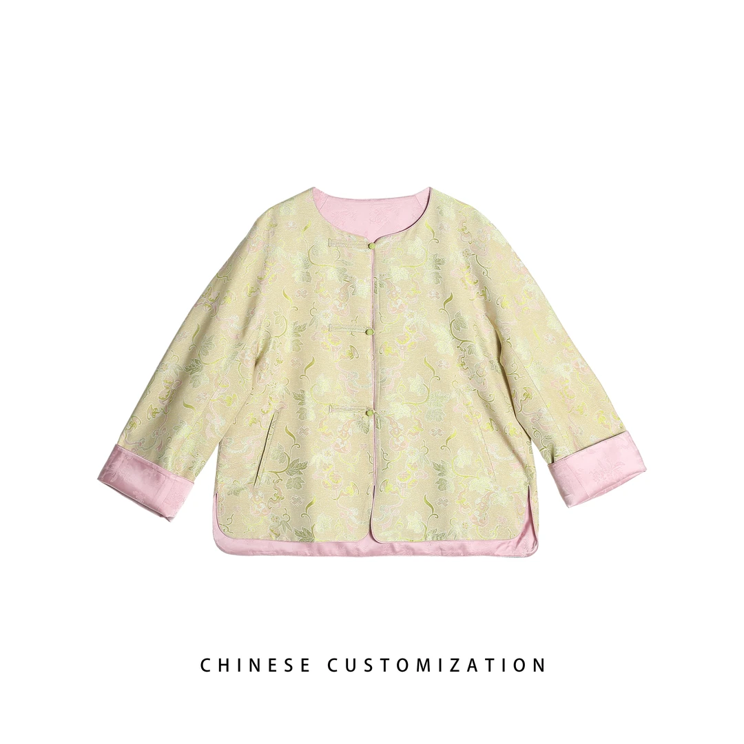 【七彩葫芦】满园春色带彩礼 桑蚕丝织金萝 宋锦工艺 外套W06245