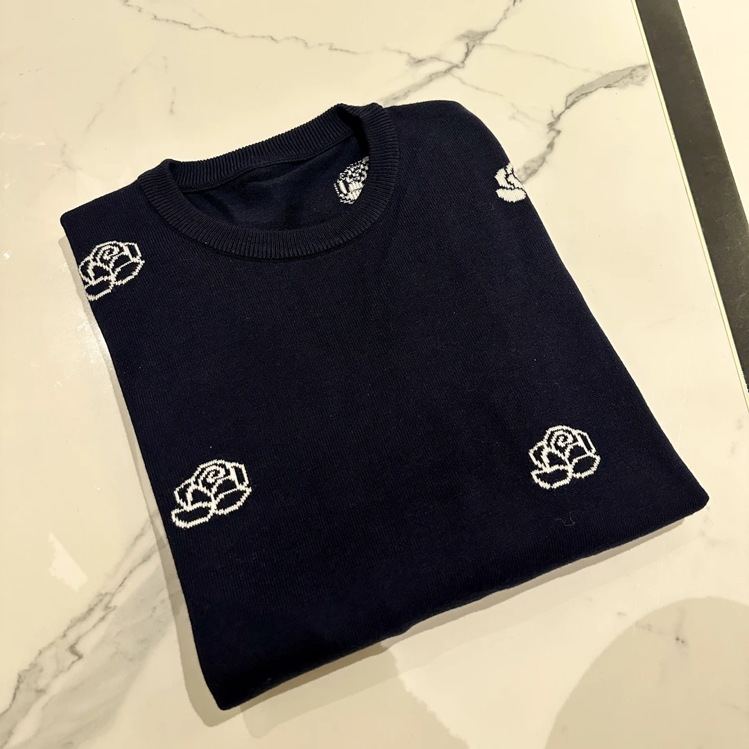 常规袖毛针织衫长袖春款圆领时尚底衫扎花毛衣