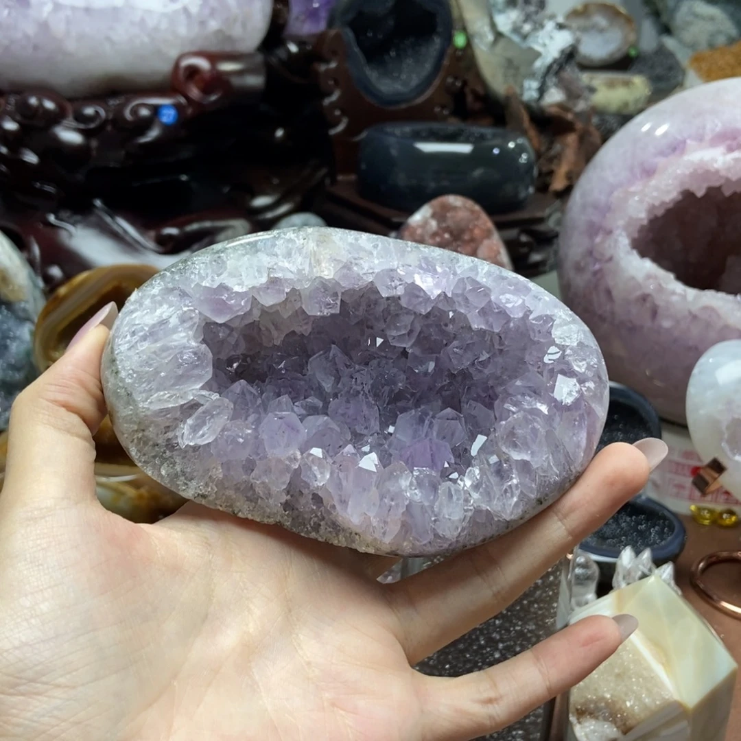 Е***娜紫晶摆件未镶嵌水晶