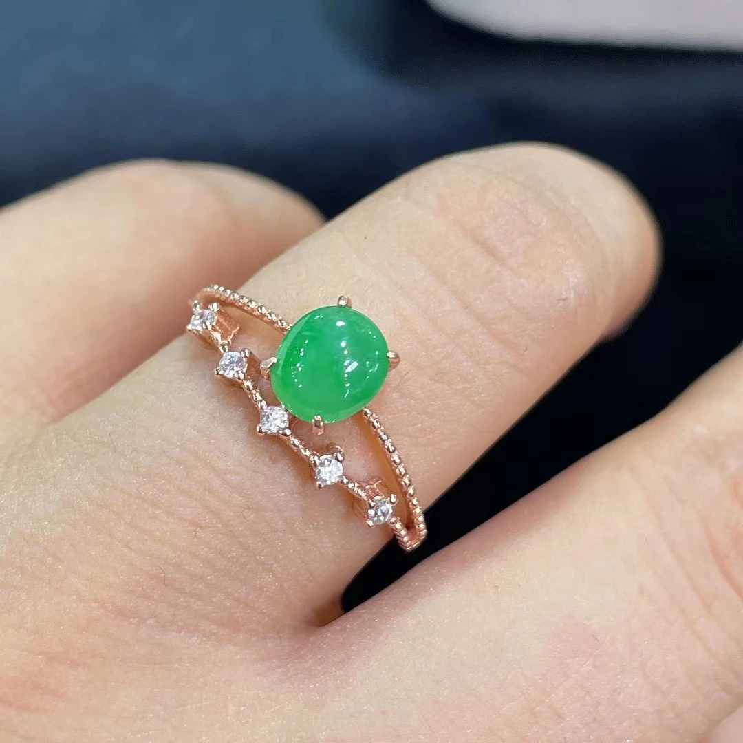 翡翠戒指缅甸天然A货翡翠