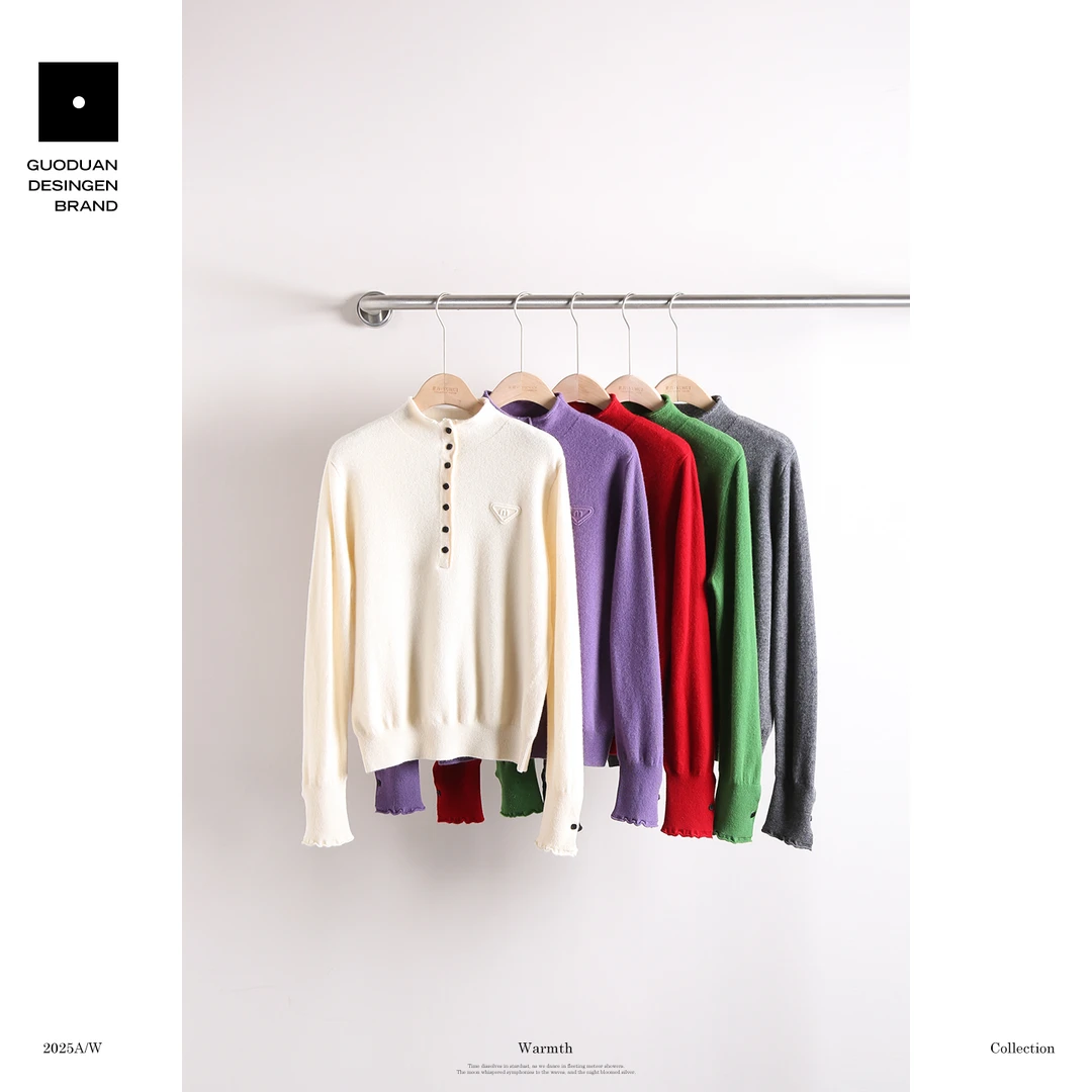 果缎 纯羊毛高领翻领时尚保暖百搭毛衣 MJQ1-2667