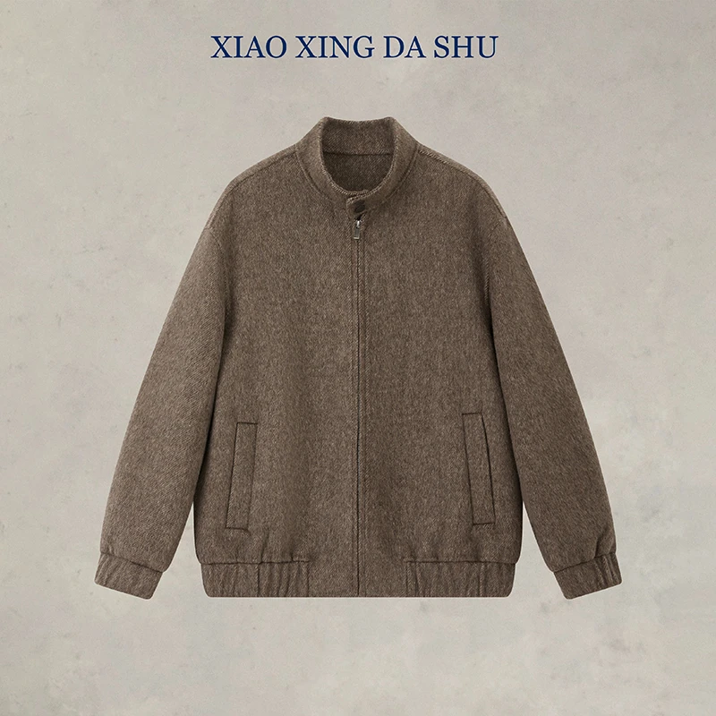 小幸大书.STUDIO--秋冬绵羊毛双面男装保暖时尚短款冬季立领