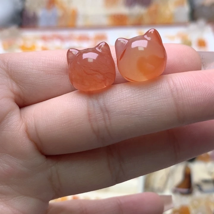 玛瑙/玉髓未镶嵌玛瑙龙纹猫头