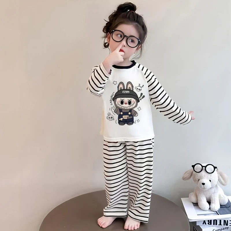 儿童睡衣春秋季女童卡通可爱长袖中大童小女孩宝宝秋款家居服套装