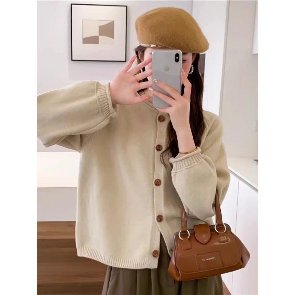 秋装2025年新款秋冬软糯毛衣针织开衫外套女慵懒风上衣秋季外穿