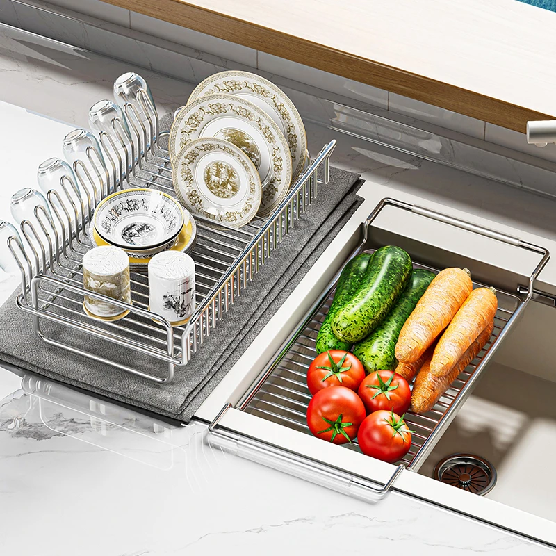 优勤厨房水槽置物架洗碗池多功能碗碟沥水架台面碗盘餐具收纳碗架
