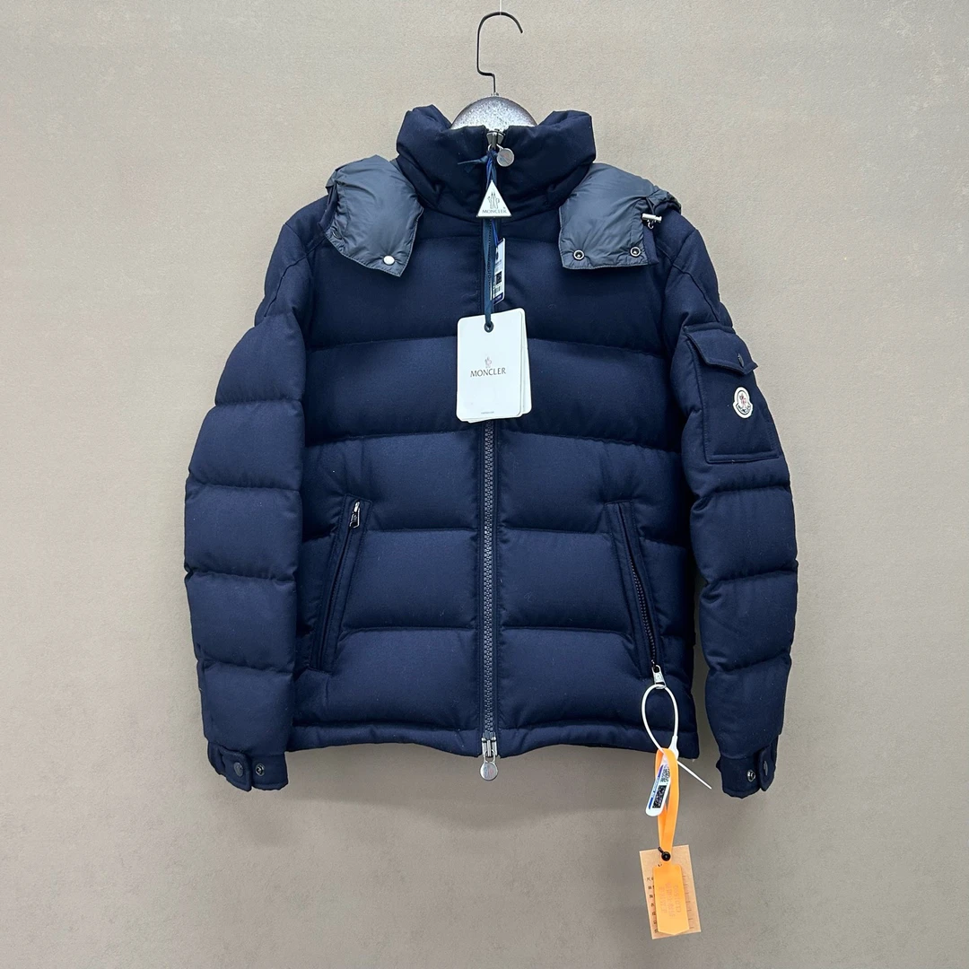 99新 MONCLER Maya系列袖标logo羊毛面料羽绒服 0码 cl01590