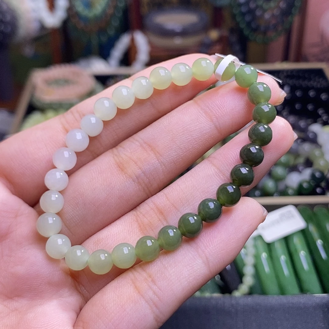 和田玉未镶嵌颈饰晴水手串6mm