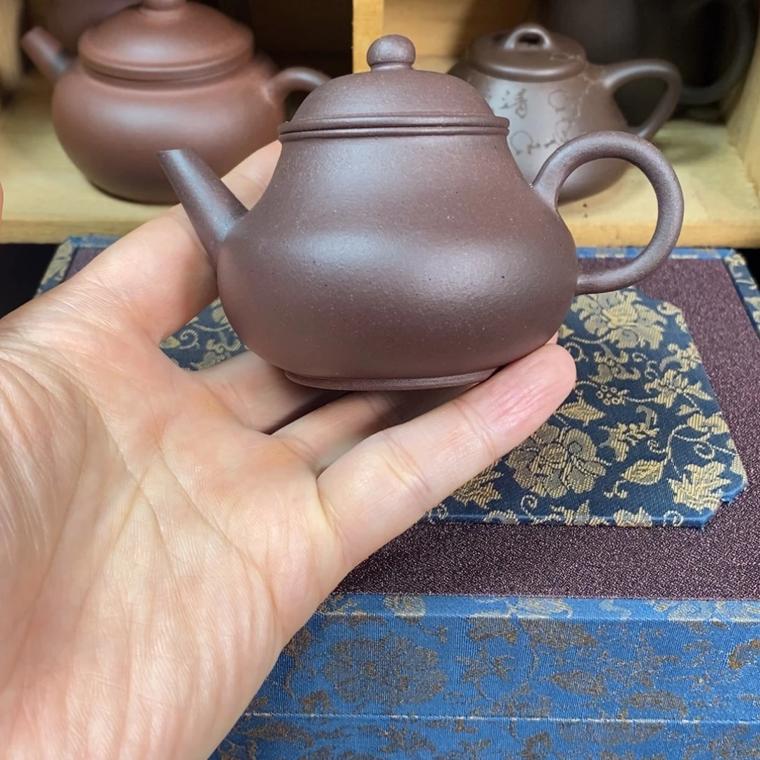 紫砂茶壶底槽青全手工芭乐