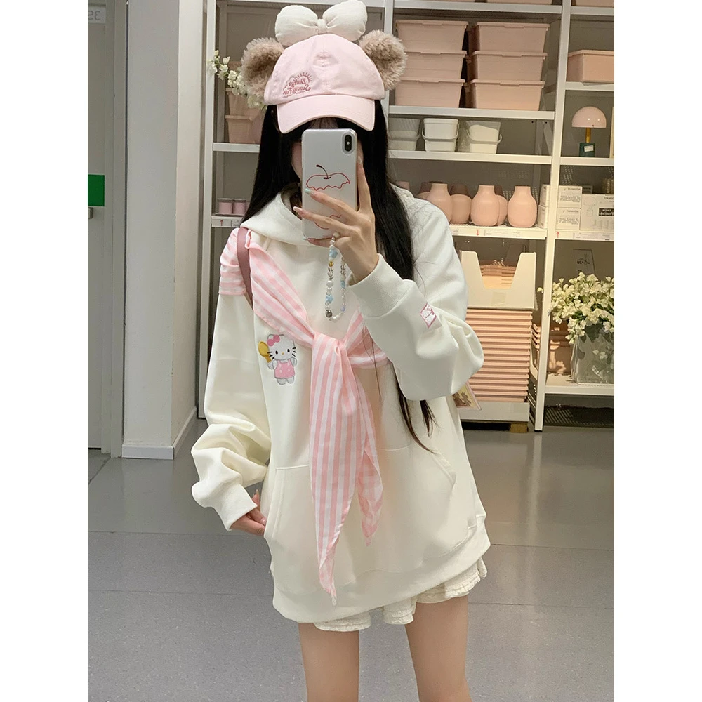 小众格子蝴蝶结披肩外套卫衣女2025新款设计感学生套头上衣#WY01