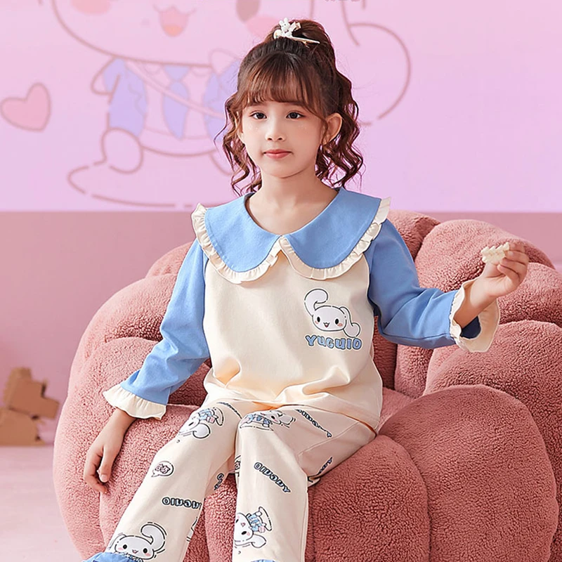 女童睡衣2025春秋季新款儿童时尚洋气可爱甜美舒适家居服套装潮流