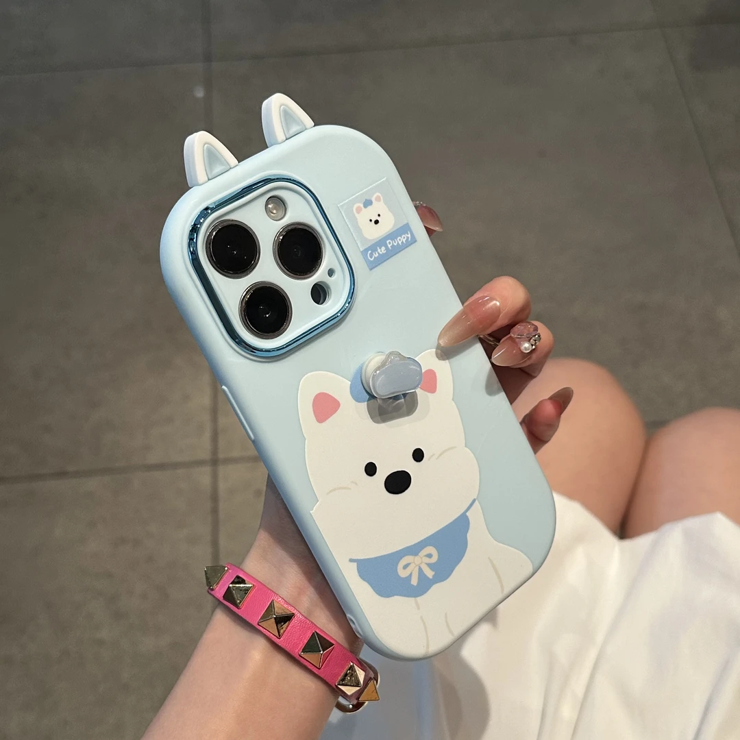 BANCA转转帽子西高地耳朵适用苹果17/16手机壳华为vivo小米15套