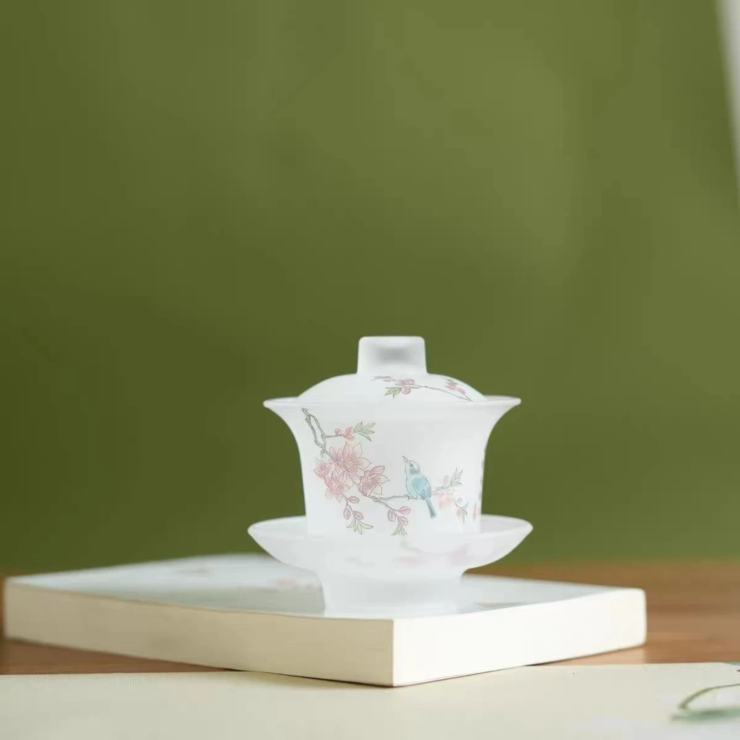 友名 喜上眉梢 琉璃 盖碗-0425-2408