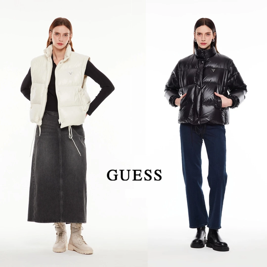 GUESS冬季女士两穿可拆卸袖口保暖羽绒服-W4PL3YW55R0