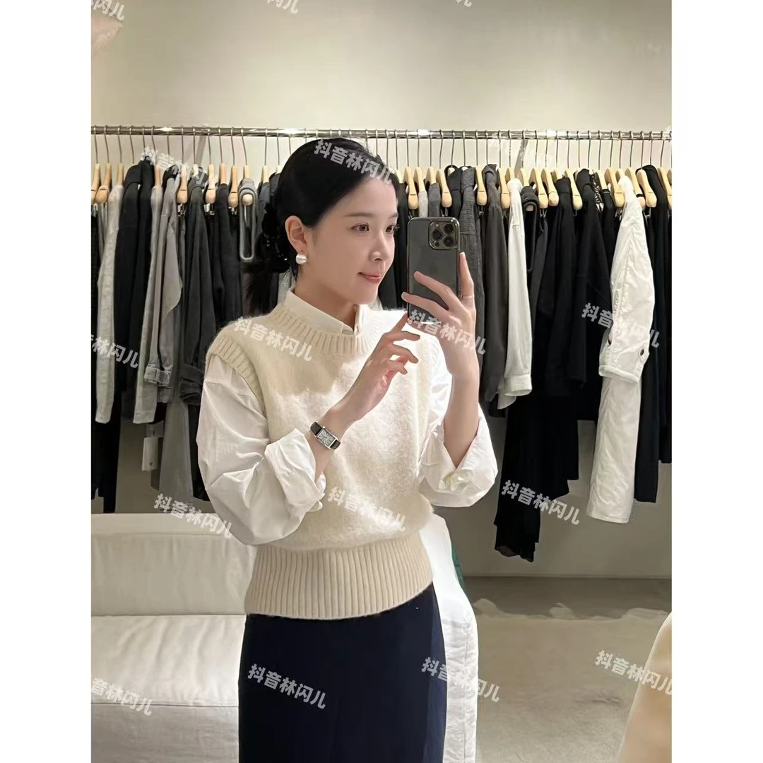 林闪儿-长毛毛织马甲H9828【真毛易掉  冷水手洗 平铺晾晒】