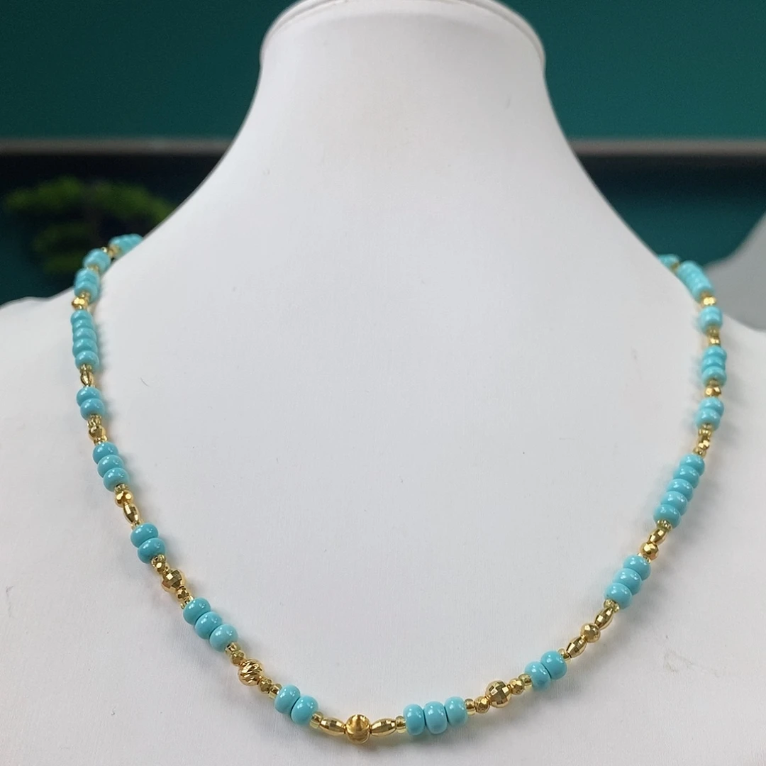 绿松石18K金镶嵌珠宝奇石