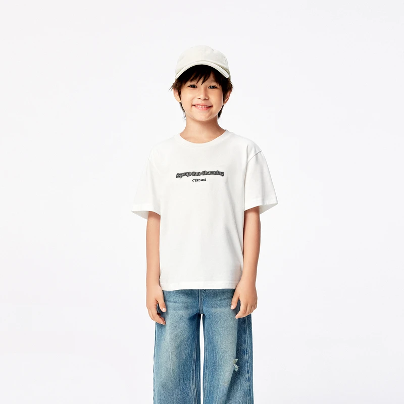 littlemoco童装25春装新款男女童5A抑菌短袖T恤#KBE1TEE033