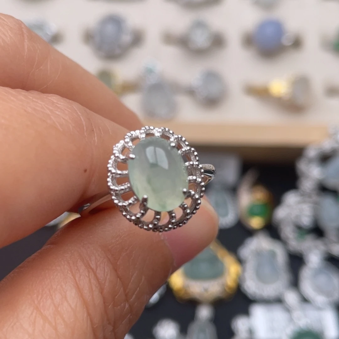 翡翠银S925镶嵌吊坠(不含链)