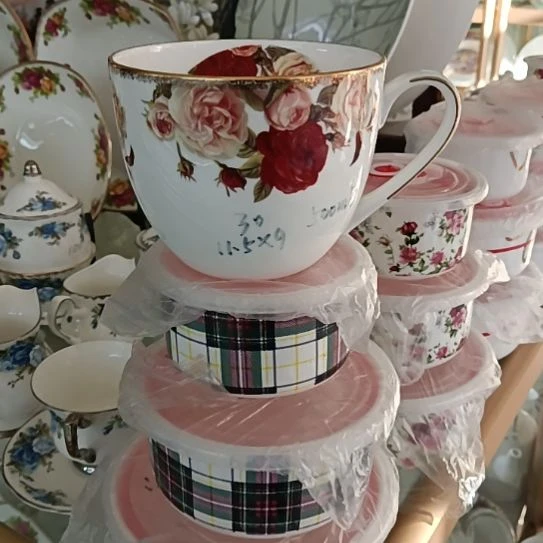 新疆西藏包邮6只装金秋拍金口径11.5厘米高9厘米500毫升大早餐杯