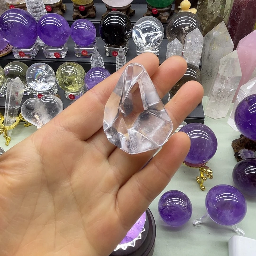 天然白色水晶随行摆件