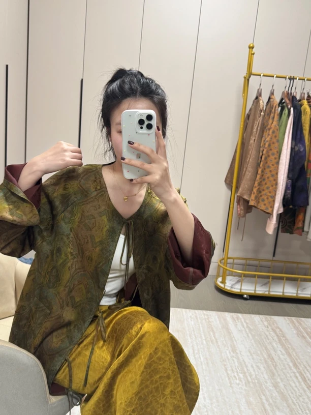 香云纱外批系绳款桑蚕丝上衣敦煌2025春