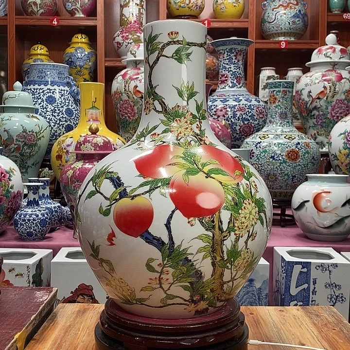 景德镇陶瓷手工手绘花瓶摆件