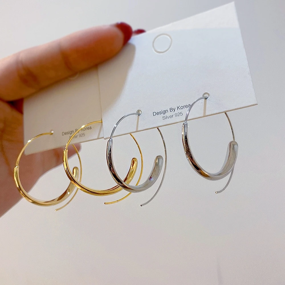 铜合金耳饰 简约素圈ins冷淡风气质轻奢百搭小众新款圆圈耳环S464